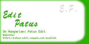 edit patus business card